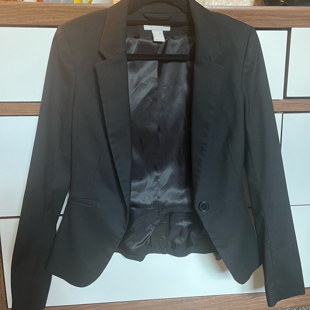 H&M Black Blazer Tailored Suit Jacket
